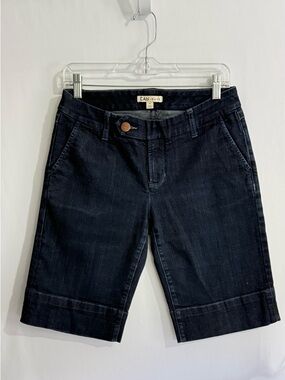 Bermuda Shorts caBi Womens Mid Rise Cuffed Stretch Casual Dark Wash Denim